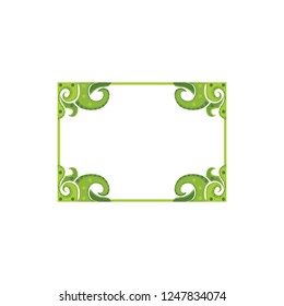 Green frame ornament flora