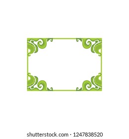 Green frame ornament Flora