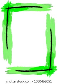 green frame, frame painted in watercolor, chinese frame