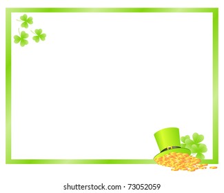 Green frame for patrick's day. Vector illustration.