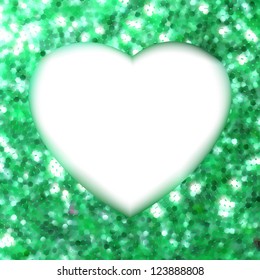 Green frame in the shape of heart. EPS 8 vector file included