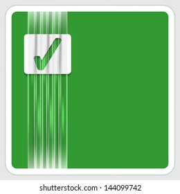 green frame for text with check box