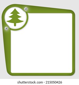 green frame for text with screws and tree symbol