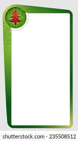 green frame for text and xmas tree
