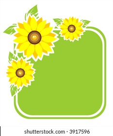 The green frame with three stylized sunflowers.