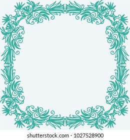 Green frame. Vector illustration