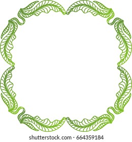 Green frame. Vector illustration.