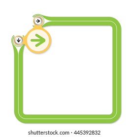 Green frame for your text and arrow