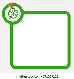 Green frame for your text and cloverleaf