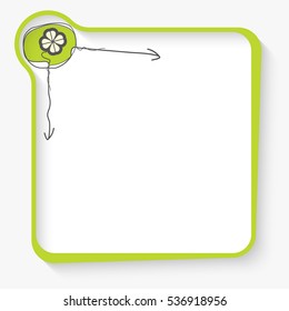 Green frame for your text and cloverleaf symbol