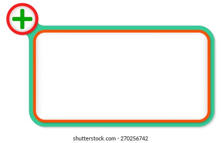 Green frame for your text and plus symbol