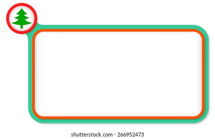 Green frame for your text and tree symbol