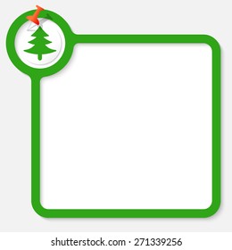Green frame for your text and tree icon