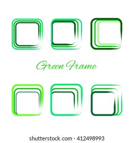 Green frames set. Green energy. Green logo. Green icon. Eco icons. Health logo. Modern style. Vector Illustration. Eco Concept design. For Art, Print, Web design. Ecology. World environment day.