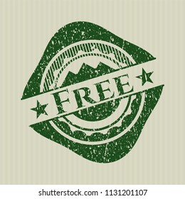 Green Free distress grunge seal