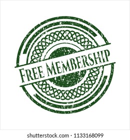 Green Free Membership grunge seal