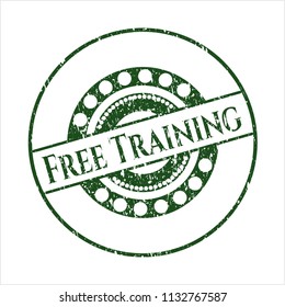 Green Free Training distressed rubber stamp