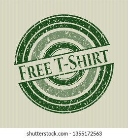 Green Free T-Shirt with rubber seal texture