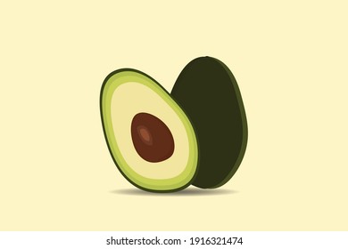 green and fresh avocado pattern illustration vector