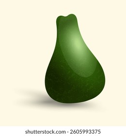 A green fresh avocado vector design on isolated background, a fresh healthy fruit avocado on white background vector, illustration