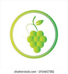 green fresh Grapes icon vector illustration design template