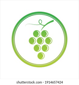 green fresh Grapes icon vector illustration design template