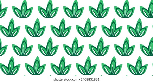 Green Fresh Grass Seamless Pattern. Vector Doodle Plant Background. Spring Microgreens Wallpaper