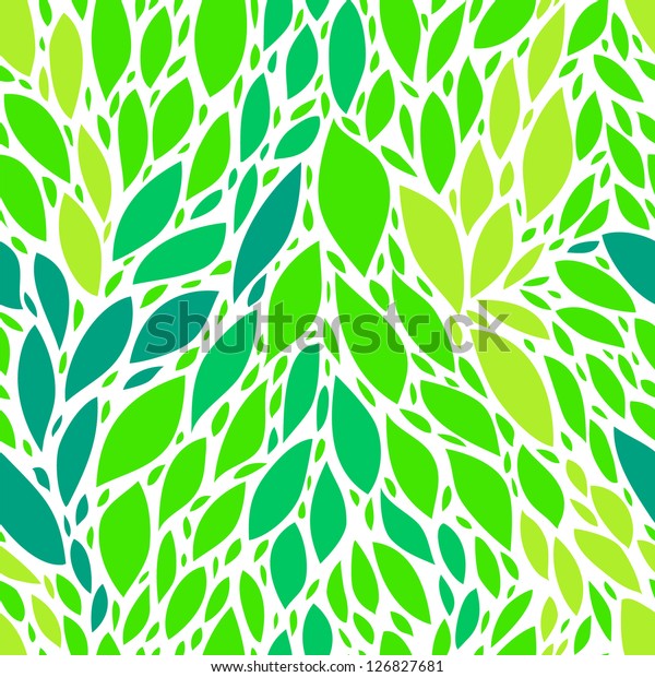 Green Fresh Spring Leaves Seamless Pattern Stock Vector (Royalty Free ...