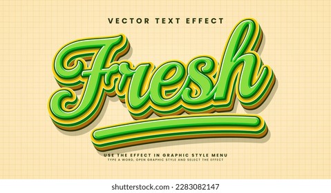 A green fresh text effect with a yellow background.