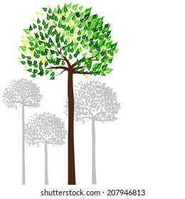 green fresh tree with space on right