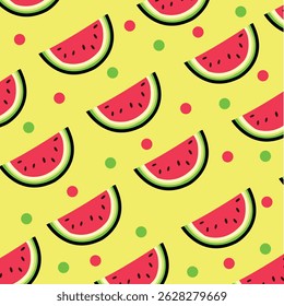 Green and Fresh Watermelon Skin Seamless Pattern. Watermelon realistic texture background letters vector illustration. watermelon slices and seeds seamless, Unique and Trendy seamless
