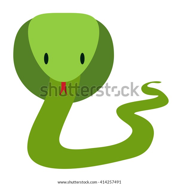 Green Friendly Cobra Snake Flat Style Stock Vector (Royalty Free ...