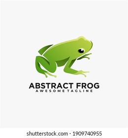 Green frog abstract logo design vector modern color