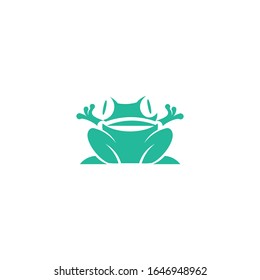 Green frog. Abstract frog on white background. Logo,eps 10
