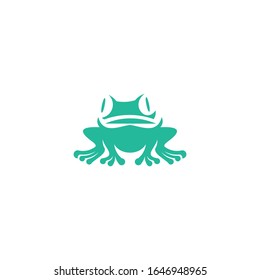Green frog. Abstract frog on white background. Logo,eps 10