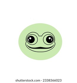 Green frog animal icon logo illustration