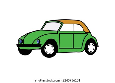 Green frog car toy cartoon illustration