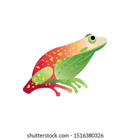 Green Frog cartoon icon silhouette logo vector illustration