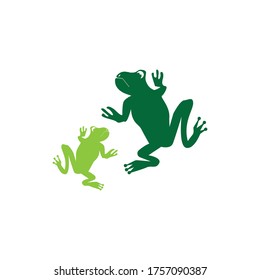 Ilustración vectorial de dibujos animados de rana verde