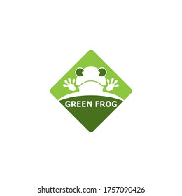 Green frog cartoon vector illustration