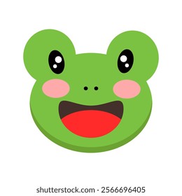 Green Frog Cartoon Vector Illustration Design