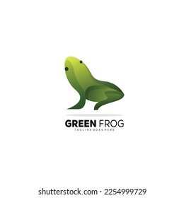 green frog colorful design logo illustration