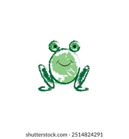 green frog cute illustration vector