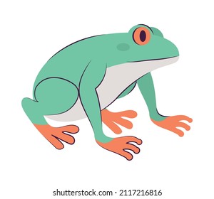 diseño de rana verde sobre blanco