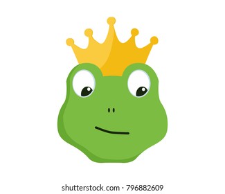 Green frog emoticon vector