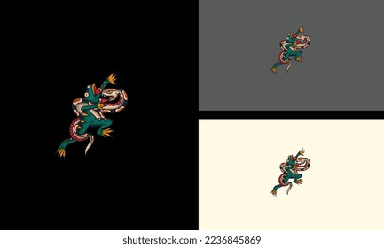green frog fighting with cobra vector artwork design