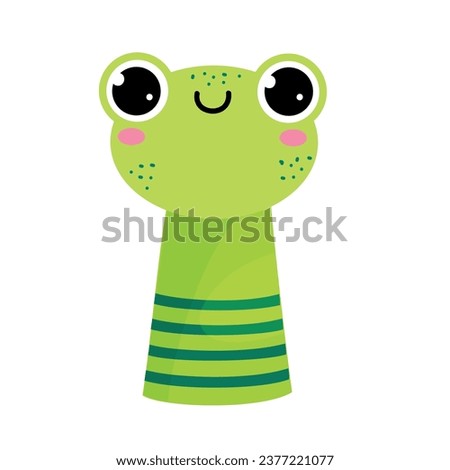 Green Frog Finger Toy and Puppet for Entertainment Play Vector Illustration