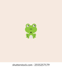 Green Frog flat vector design.