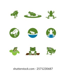 Green Frog Icon and Symbol Template