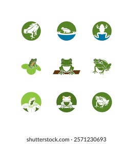 Green Frog Icon and Symbol Template